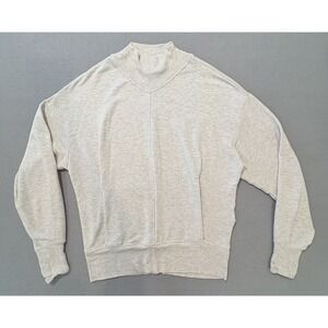 Athleta Women's Sweatshirt XS Gray Tencel Blend Mock‎ Neck Long Sleeve Pullover